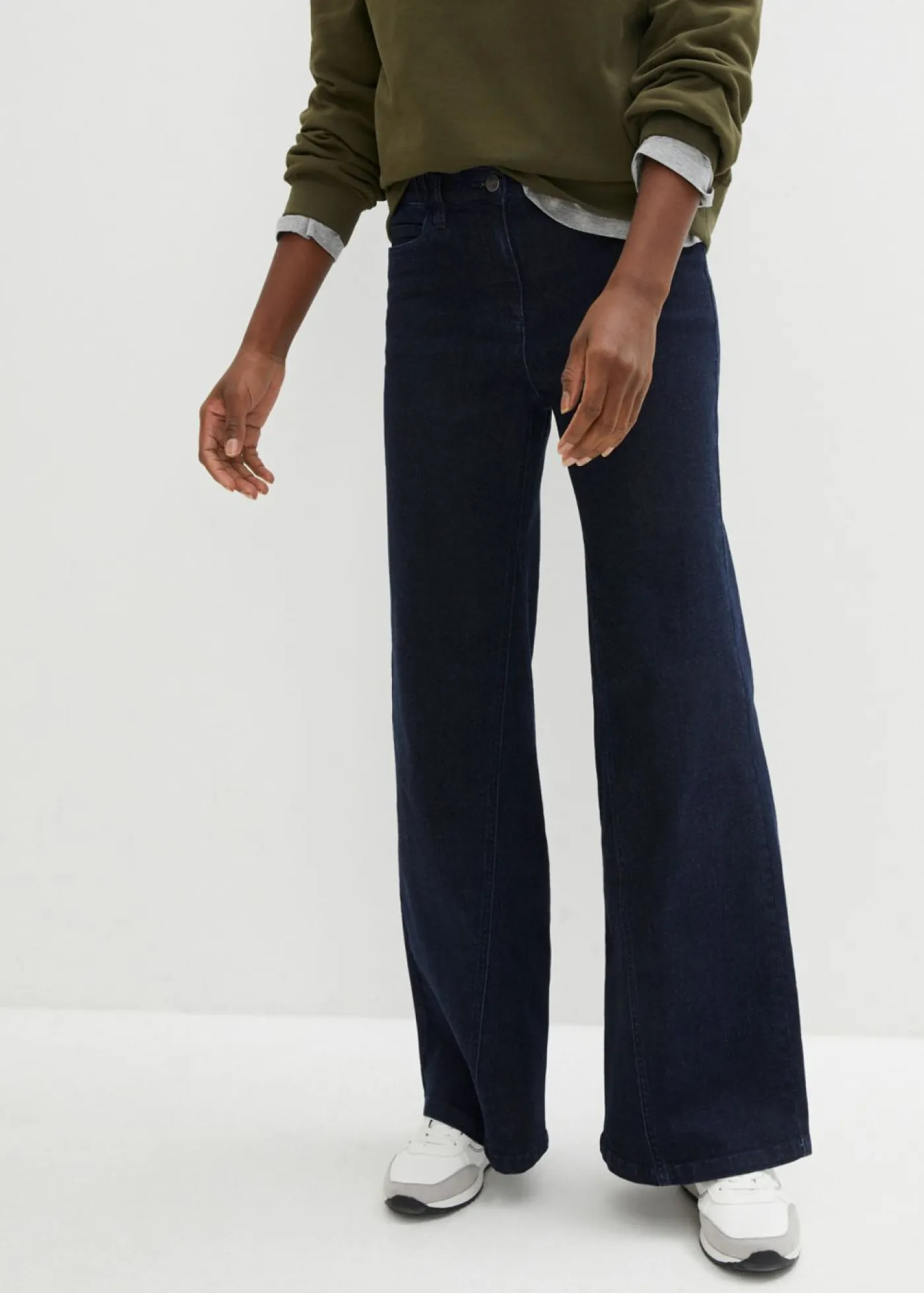 Discount Vaqueros de pernera ancha, high waist, cintura cómoda Mujer Tallas Pequeñas|Vaqueros