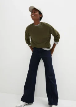 Discount Vaqueros de pernera ancha, high waist, cintura cómoda Mujer Tallas Pequeñas|Vaqueros