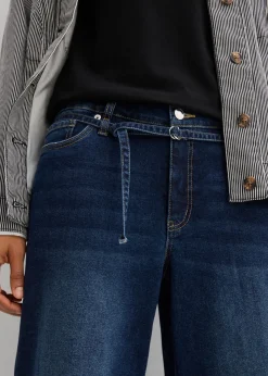 Outlet Vaqueros de pernera ancha, mid waist Mujer Tallas Pequeñas