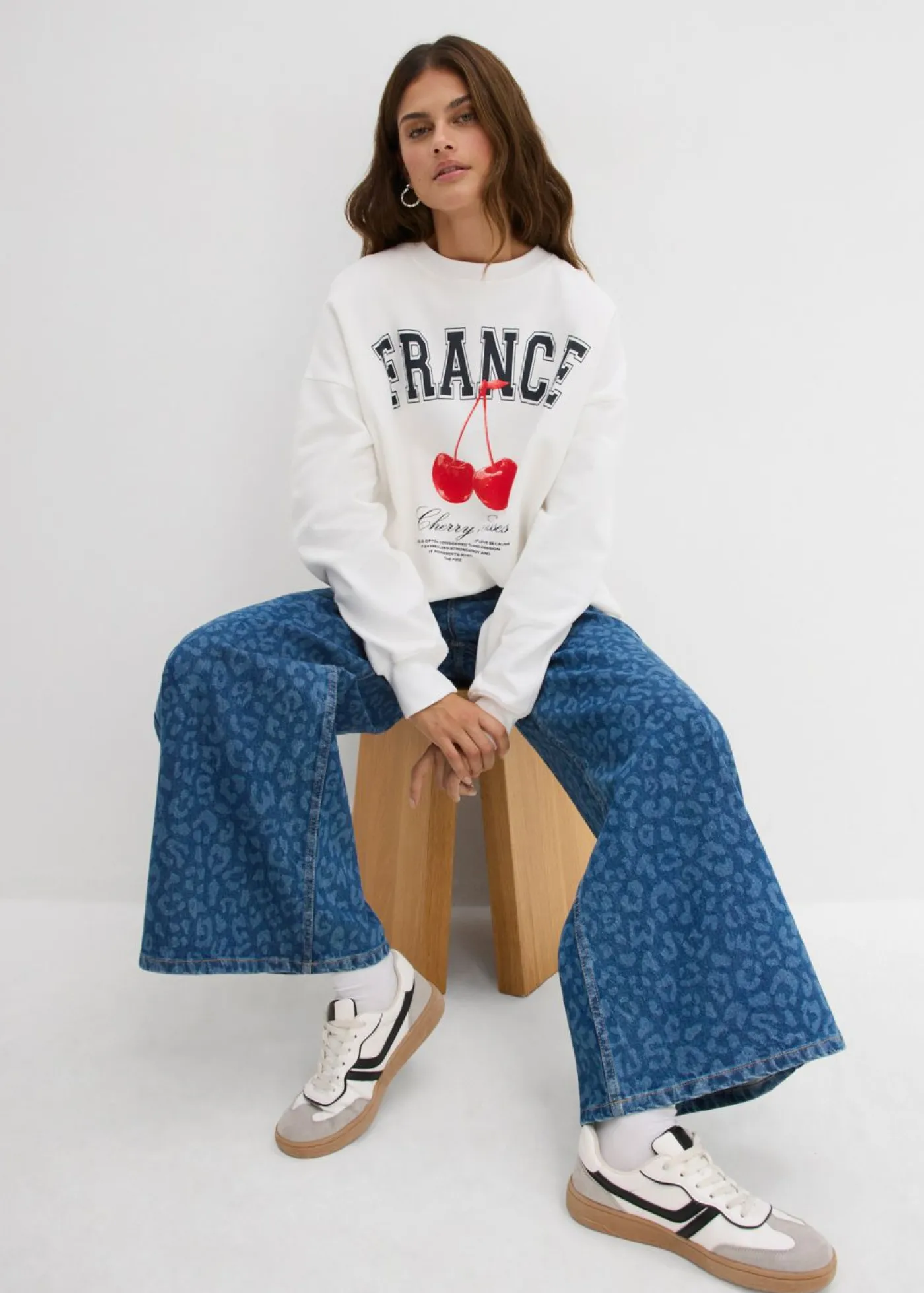 Clearance Vaqueros de pernera ancha, mid waist Mujer Tallas Pequeñas|Vaqueros