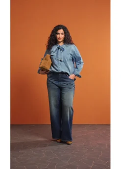 Discount Vaqueros de pernera ancha, high waist Mujer Vaqueros