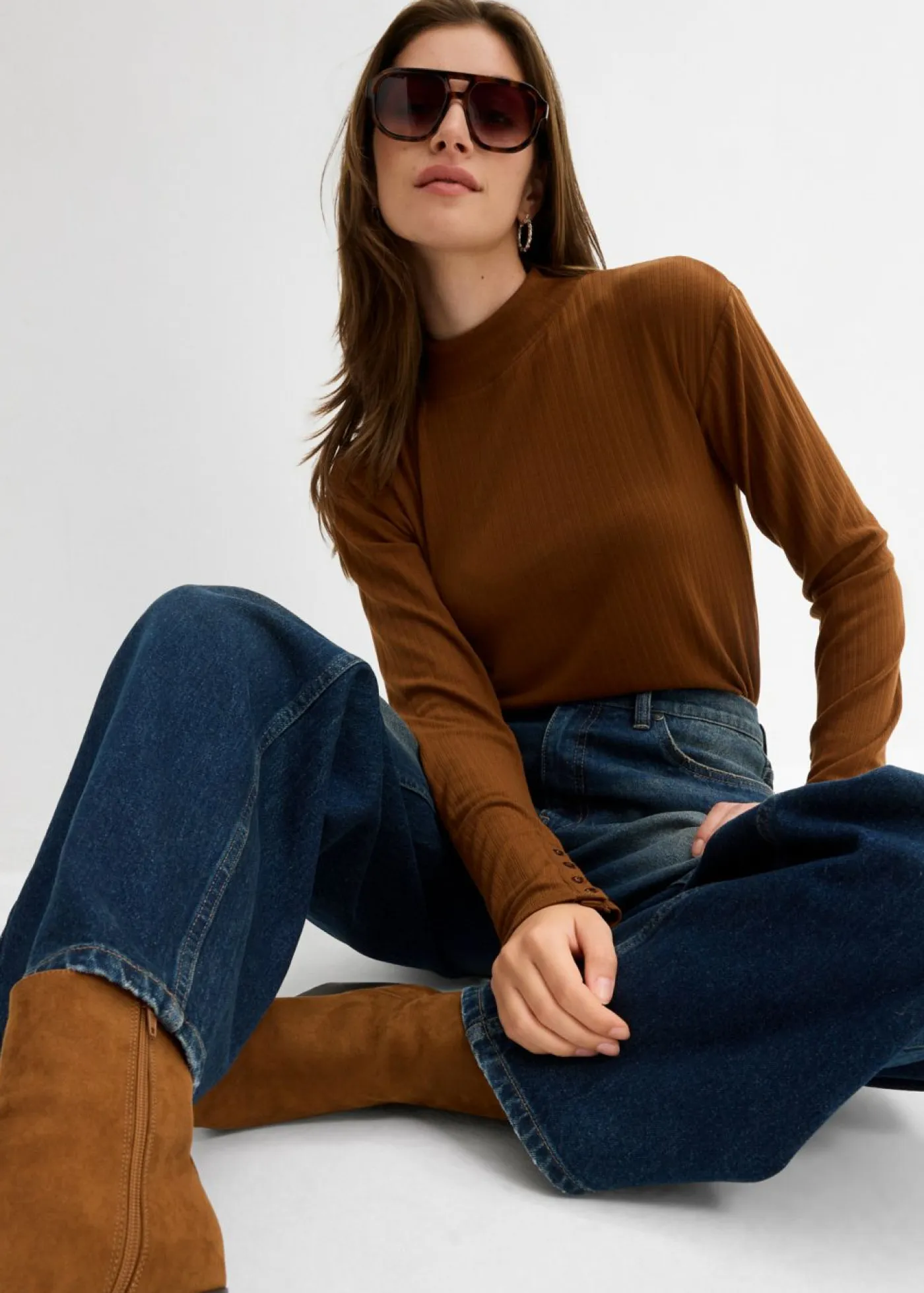 Discount Vaqueros de pernera ancha, high waist Mujer Vaqueros