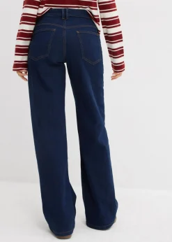 Sale Vaqueros de pernera ancha, mid waist, de algodón orgánico Mujer Vaqueros