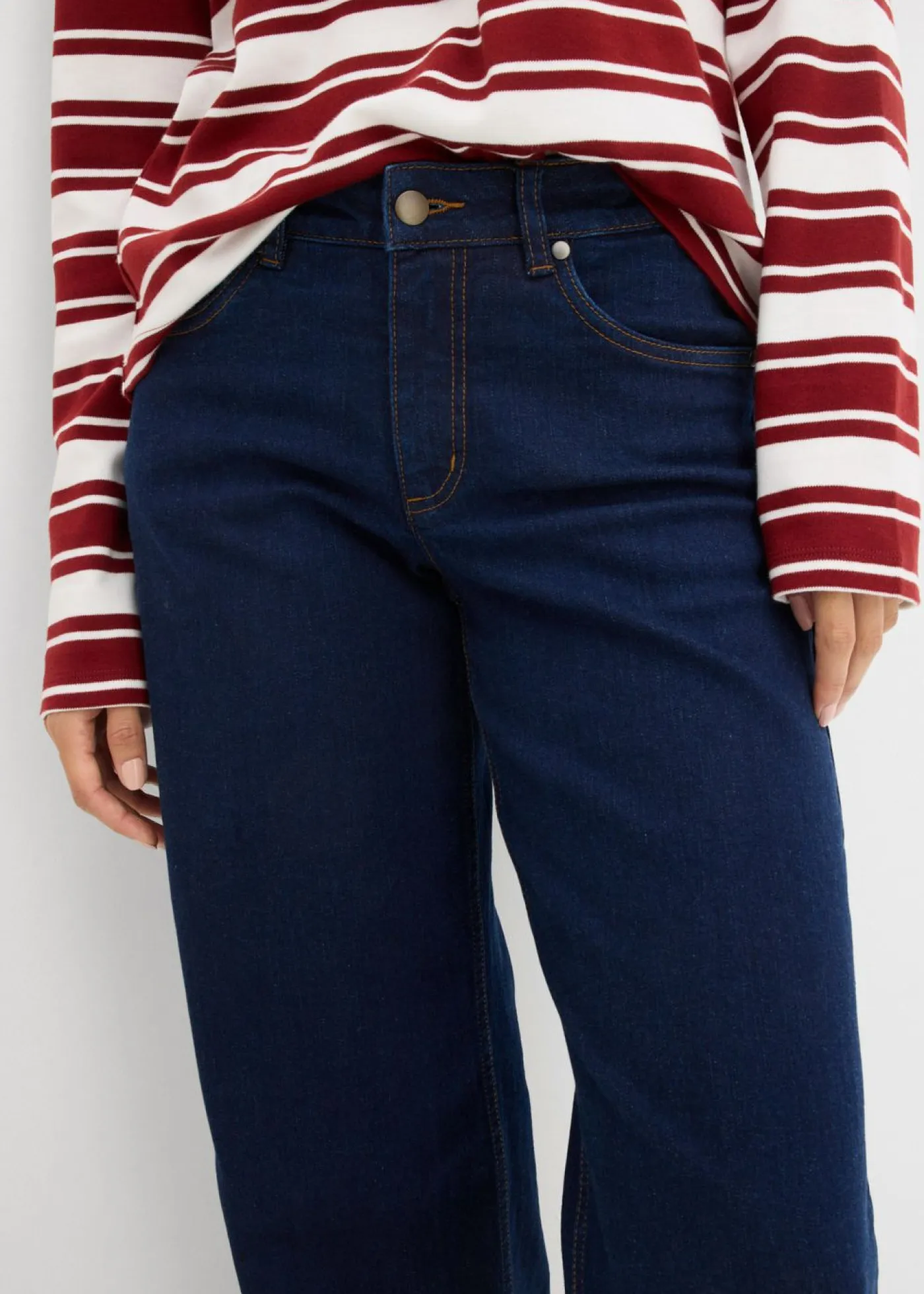 Sale Vaqueros de pernera ancha, mid waist, de algodón orgánico Mujer Vaqueros