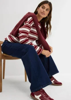 Sale Vaqueros de pernera ancha, mid waist, de algodón orgánico Mujer Vaqueros