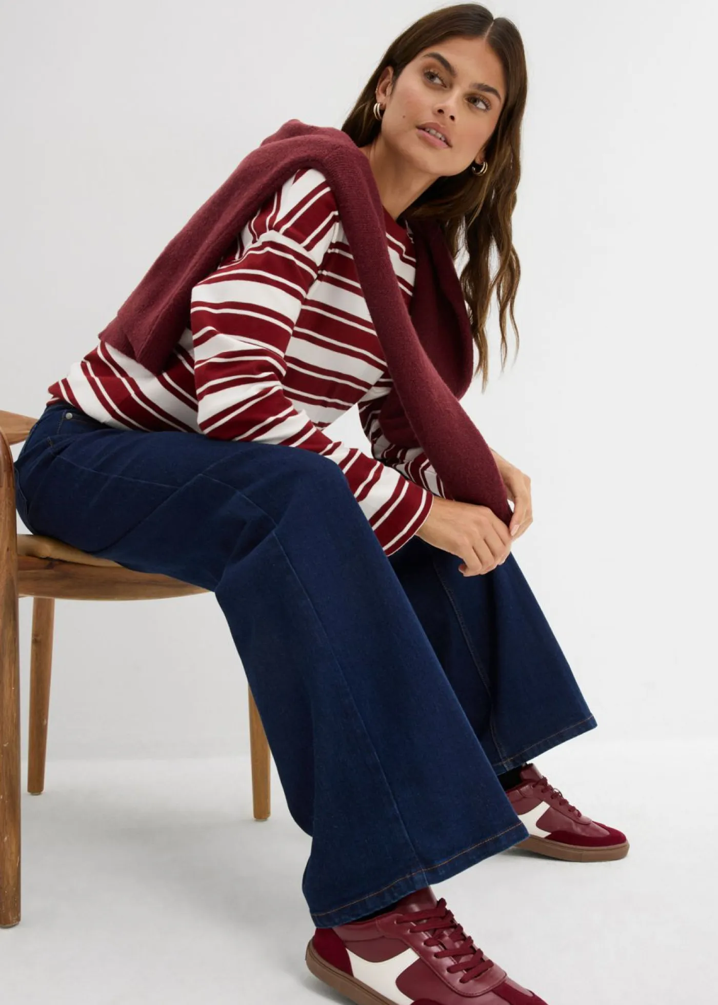 Sale Vaqueros de pernera ancha, mid waist, de algodón orgánico Mujer Vaqueros