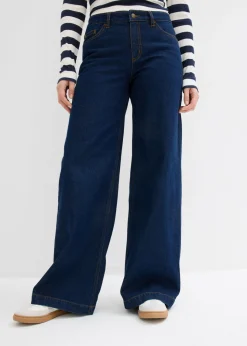 Outlet Vaqueros de pernera ancha, mid waist, largo completo Mujer Vaqueros