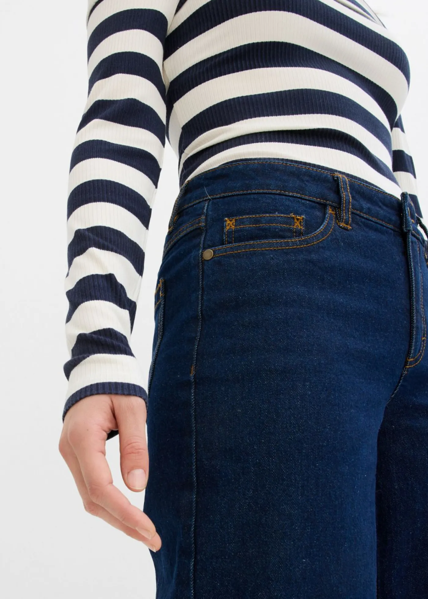 Outlet Vaqueros de pernera ancha, mid waist, largo completo Mujer Vaqueros