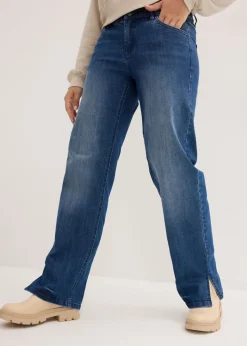 Outlet Vaqueros de pernera ancha, high waist, cintura cómoda Mujer Vaqueros