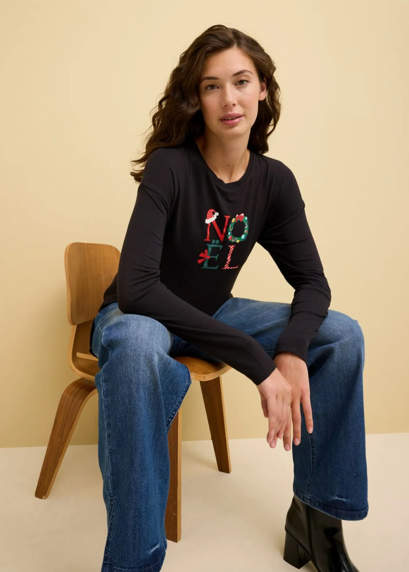 Outlet Vaqueros de pernera ancha, high waist, cintura cómoda Mujer Vaqueros