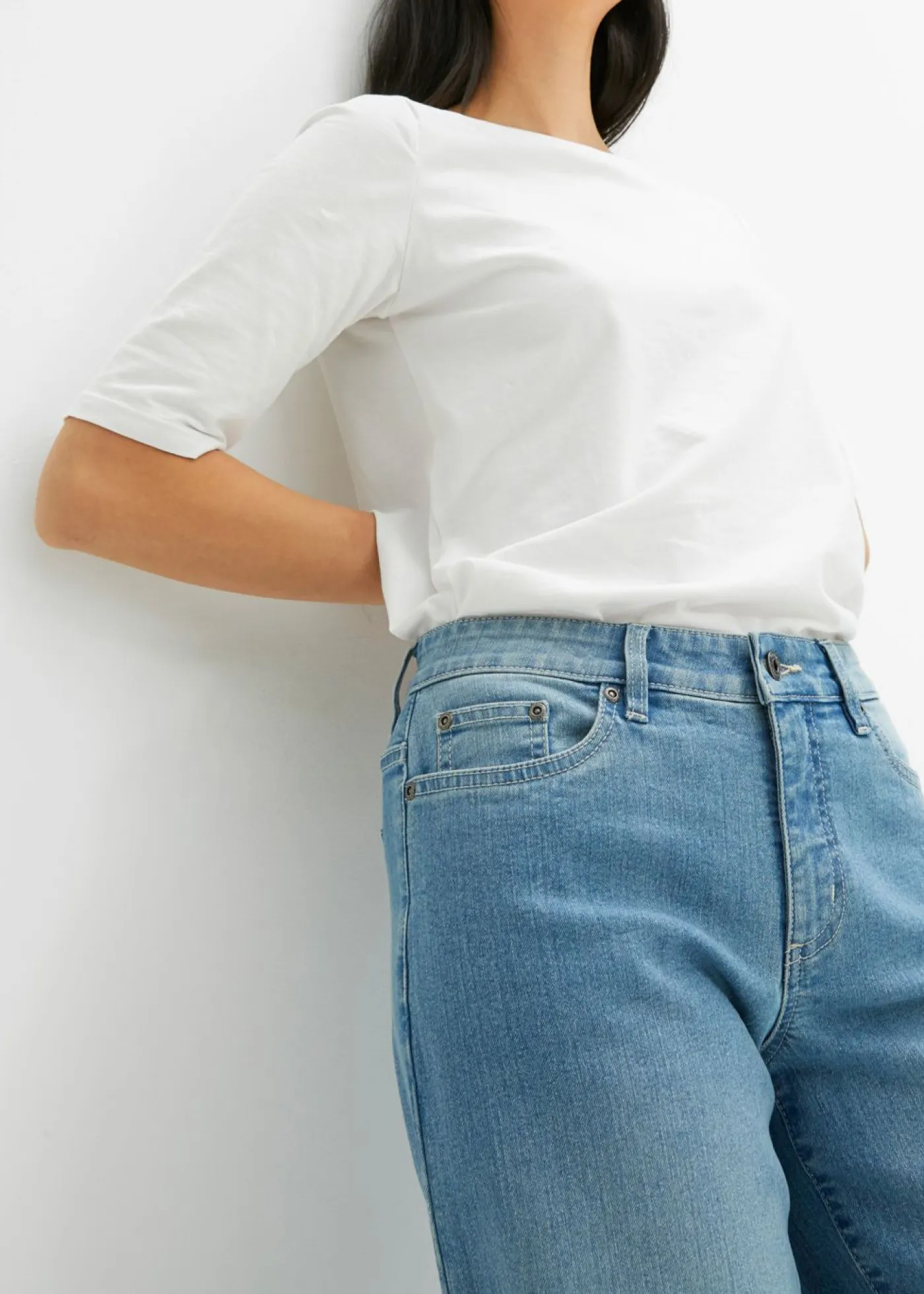 Best Vaqueros de pernera ancha, mid waist, elástico Mujer Vaqueros