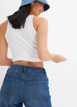 Vaqueros de pernera ancha, mid waist, elástico Mujer Tallas Pequeñas