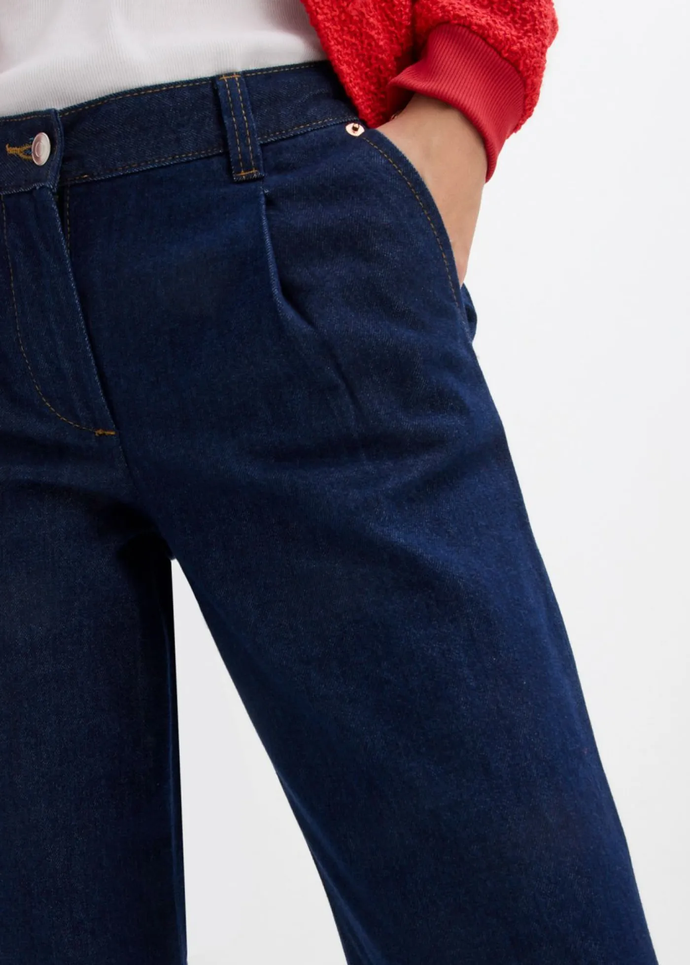 Sale Vaqueros de pernera ancha, mid waist Mujer Tallas Pequeñas