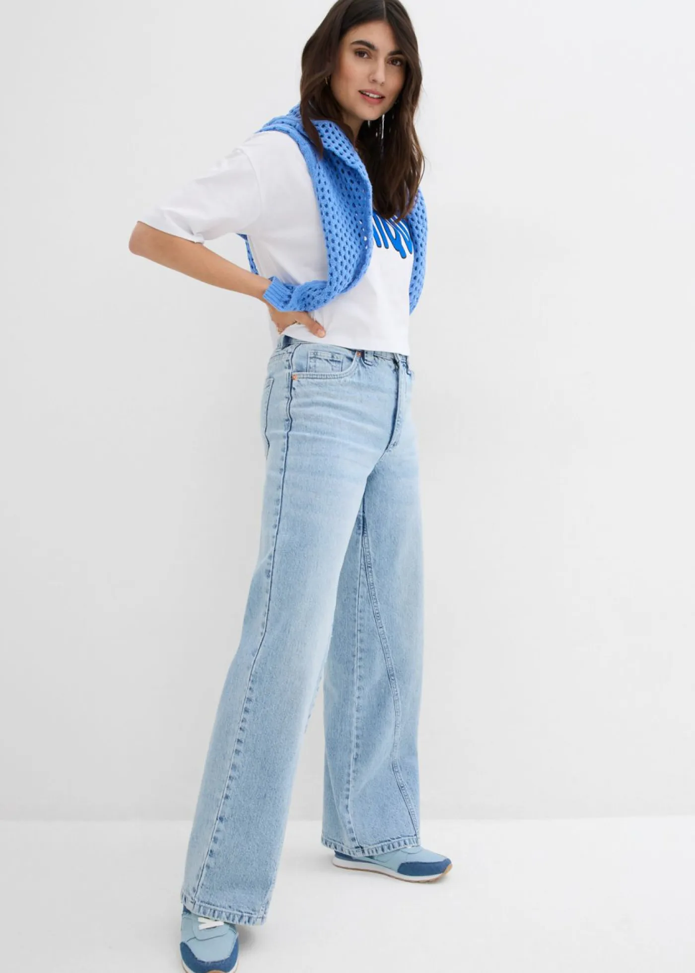 New Vaqueros de pernera ancha, high waist, low stretch Mujer Vaqueros