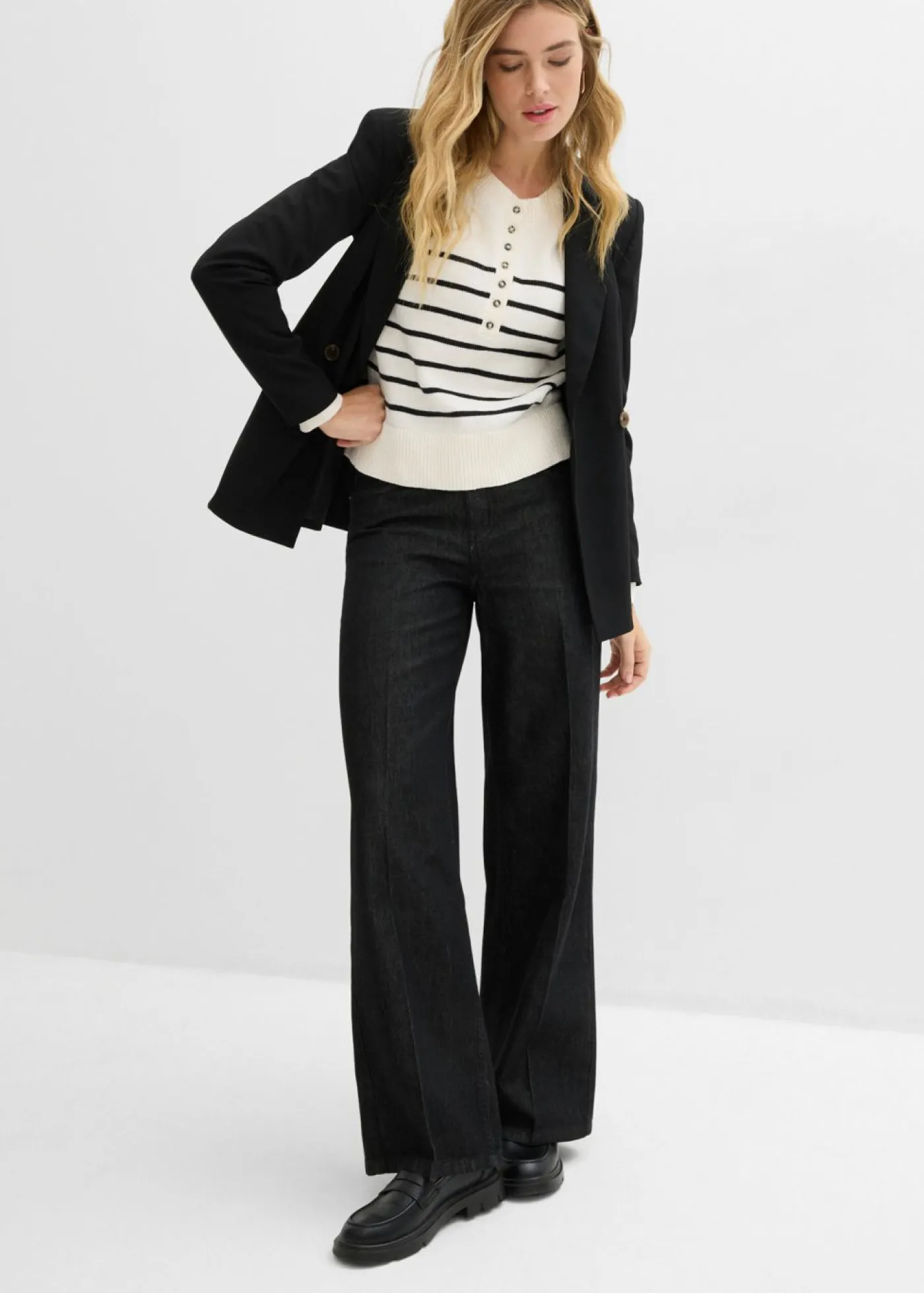 Outlet Vaqueros de pernera ancha, mid waist Mujer Vaqueros