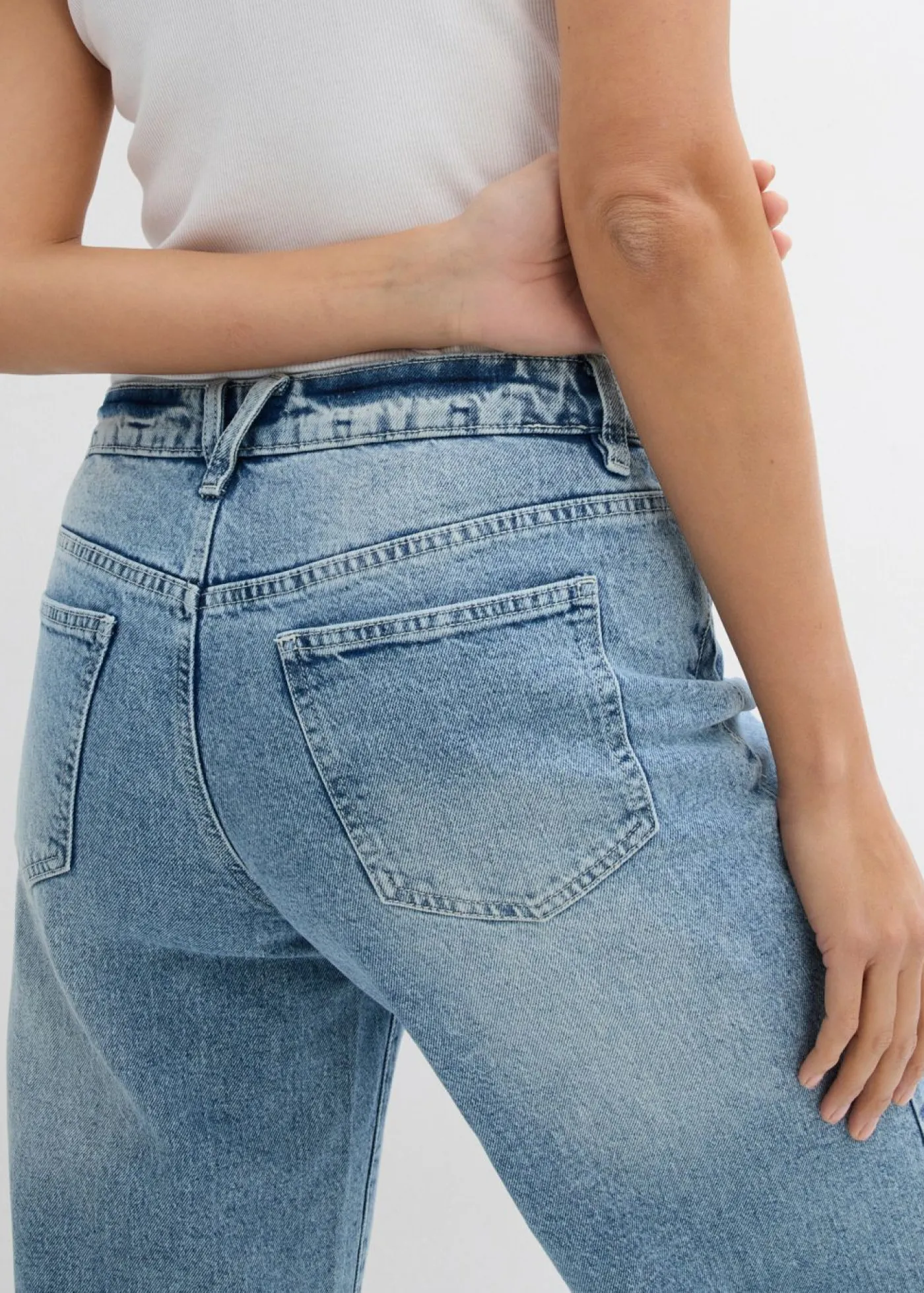 New Vaqueros de pernera ancha, mid waist, largo completo y low stretch Mujer Vaqueros|Tallas Pequeñas