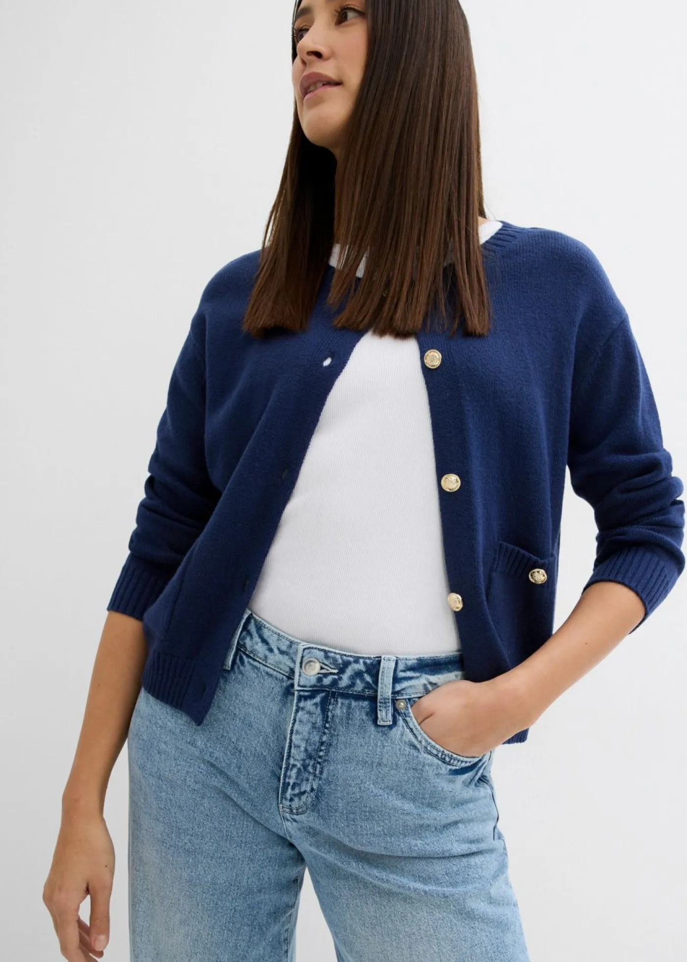 New Vaqueros de pernera ancha, mid waist, largo completo y low stretch Mujer Vaqueros|Tallas Pequeñas