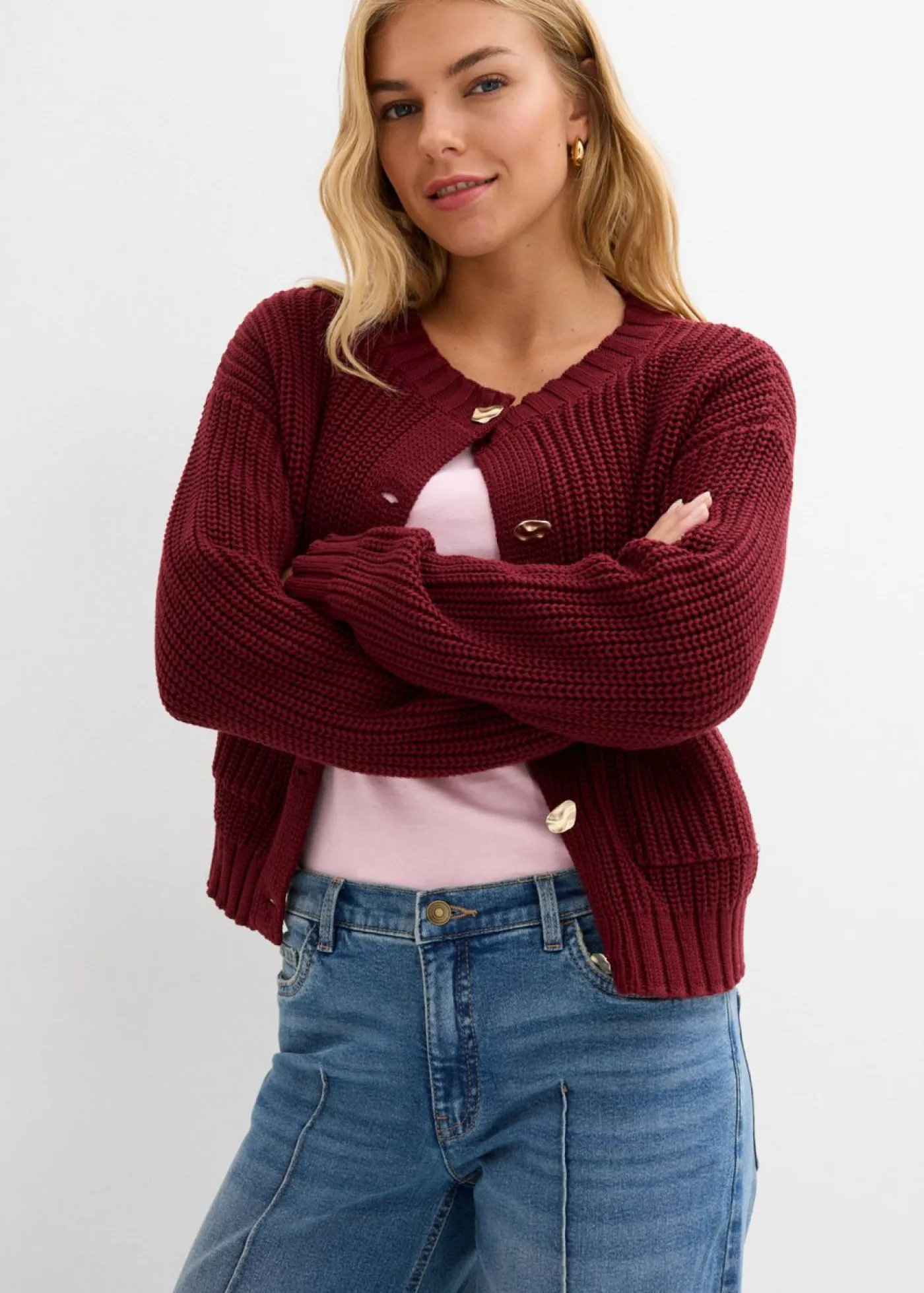 Vaqueros de pernera ancha, mid waist, largo completo Mujer Tallas Pequeñas|Vaqueros