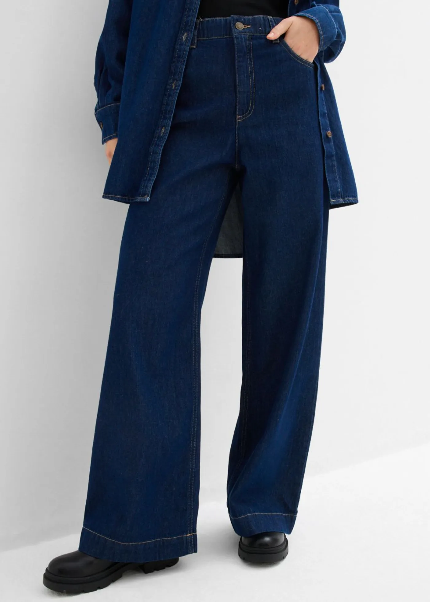 Sale Vaqueros de pernera ancha, high waist Mujer Vaqueros|Tallas Pequeñas