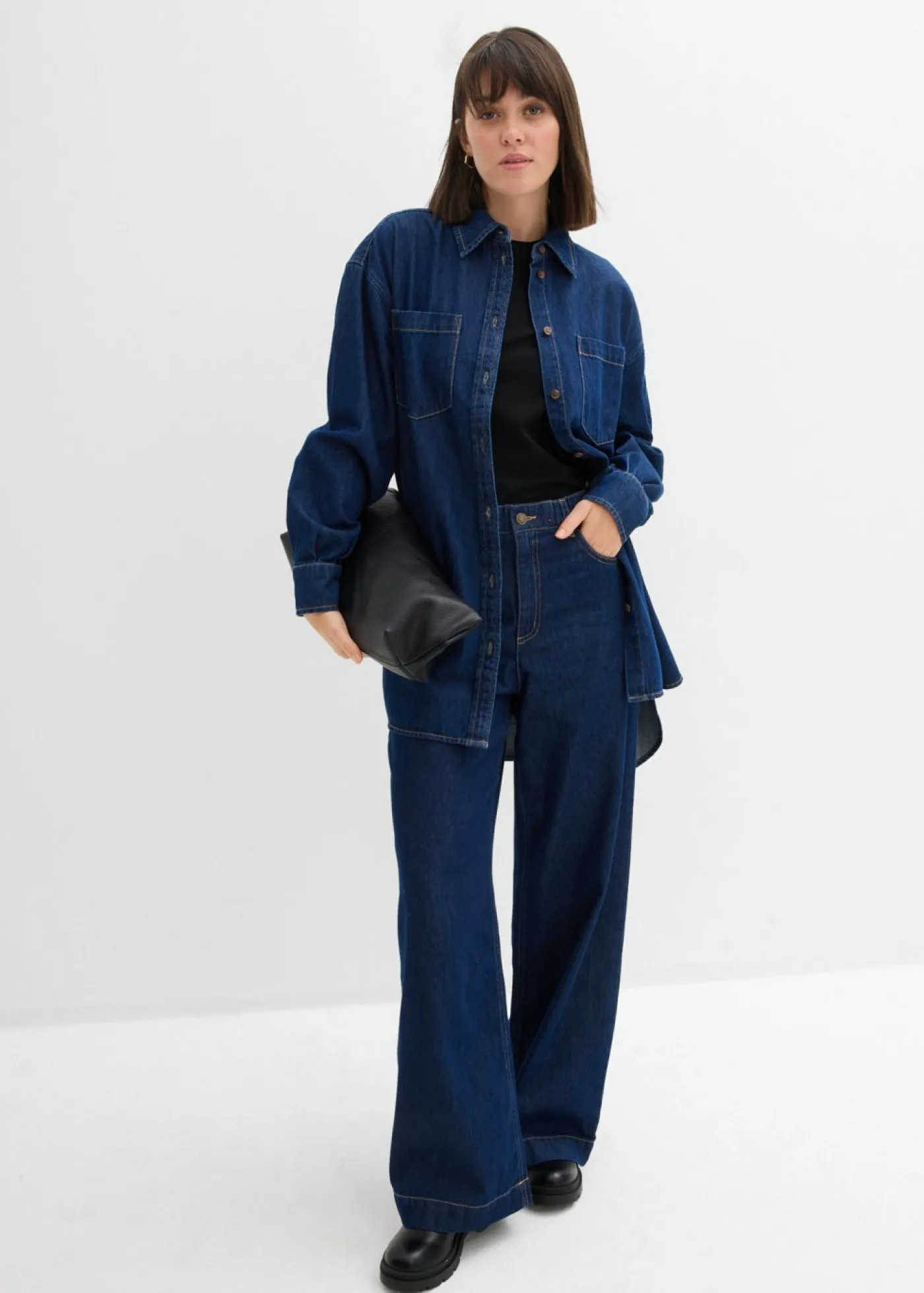 Sale Vaqueros de pernera ancha, high waist Mujer Vaqueros|Tallas Pequeñas