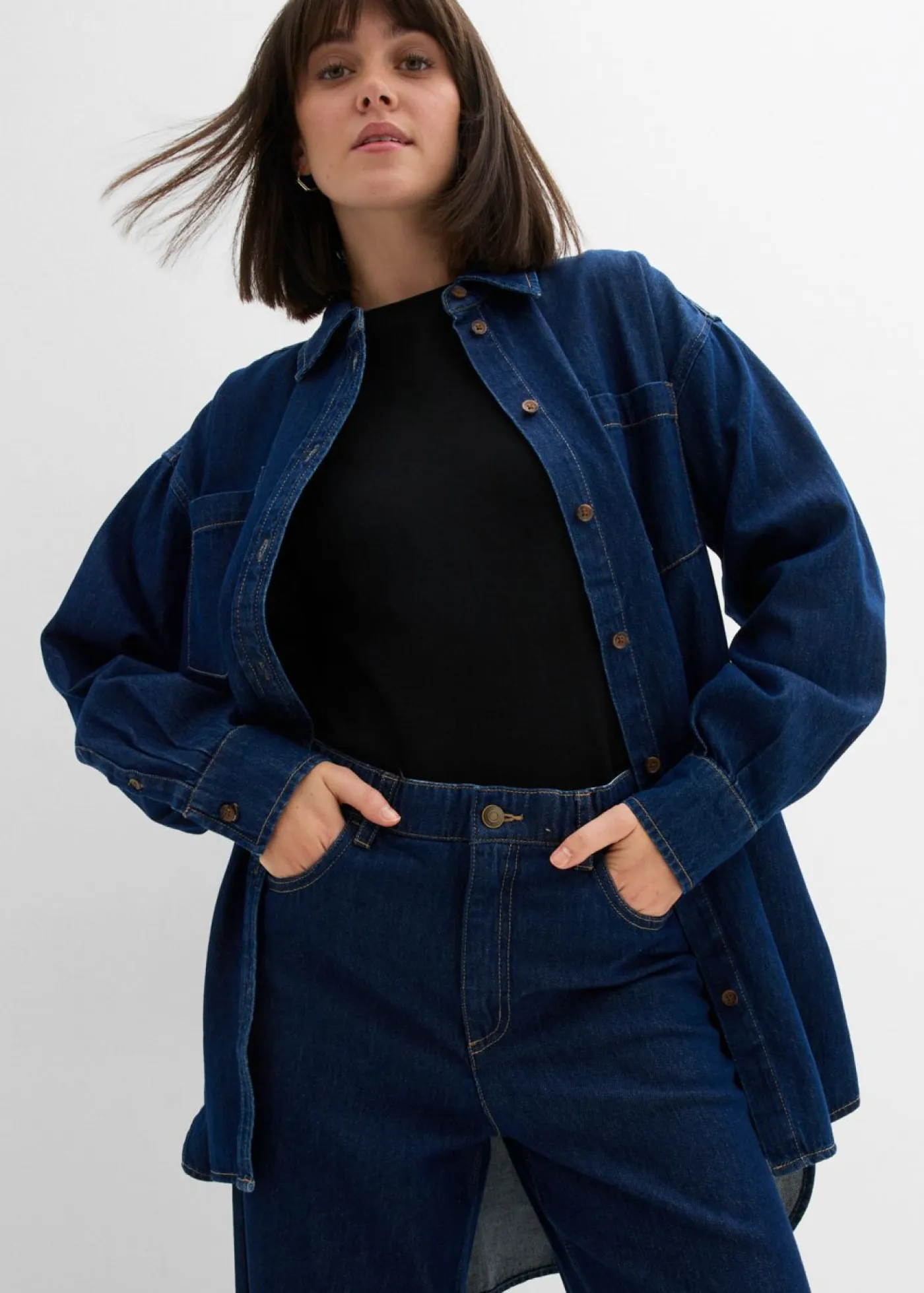 Sale Vaqueros de pernera ancha, high waist Mujer Vaqueros|Tallas Pequeñas