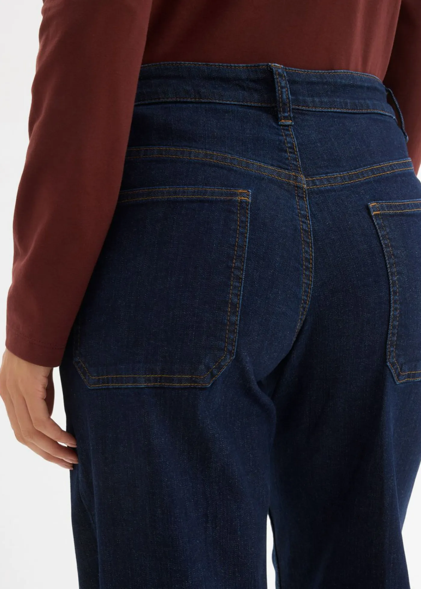 Online Vaqueros de talle medio de algodón orgánico con perneras anchas Mujer Vaqueros|Tallas Pequeñas