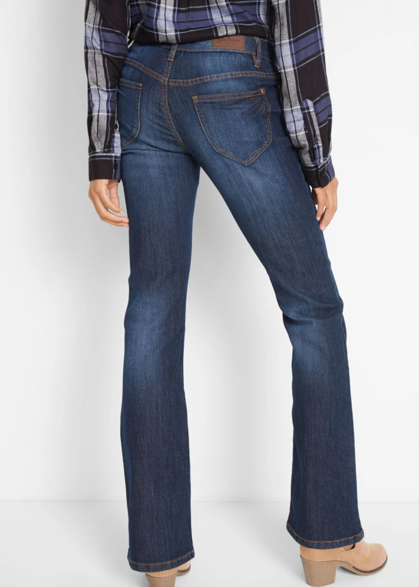 Outlet Vaqueros elásticos con corte bootcut y talle medio Mujer Tallas Pequeñas