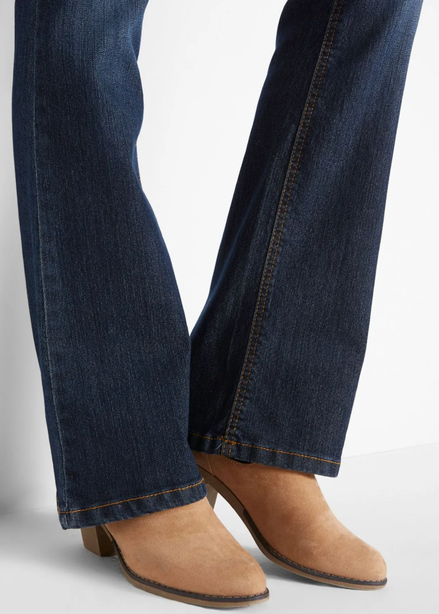 Outlet Vaqueros elásticos con corte bootcut y talle medio Mujer Tallas Pequeñas