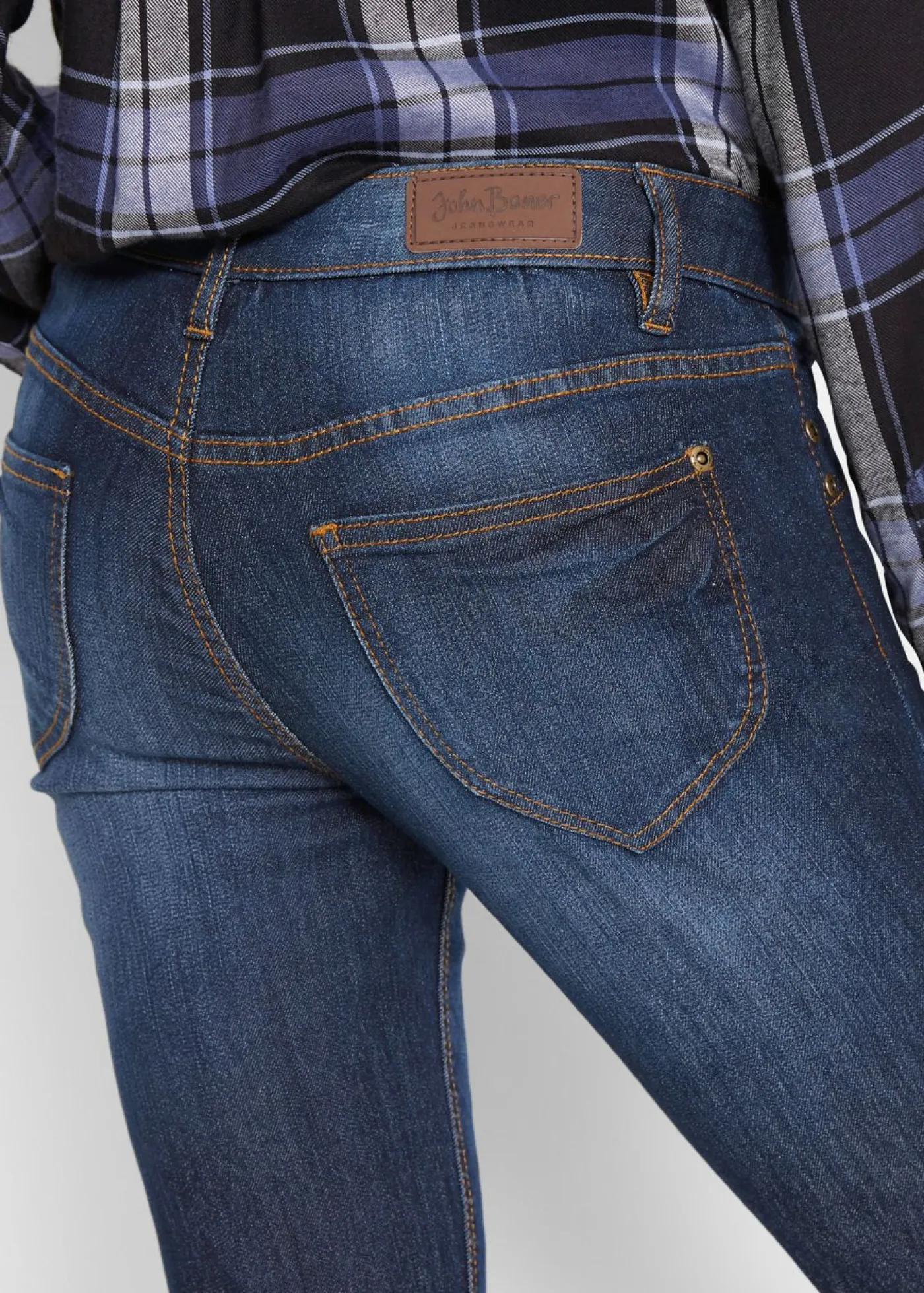 Outlet Vaqueros elásticos con corte bootcut y talle medio Mujer Tallas Pequeñas