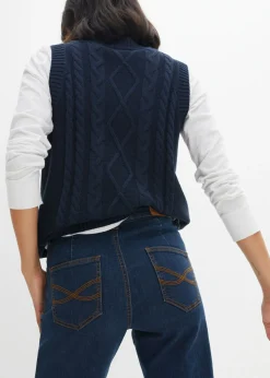 Clearance Vaqueros elásticos con pernera ancha y talle medio Mujer Vaqueros|Tallas Pequeñas