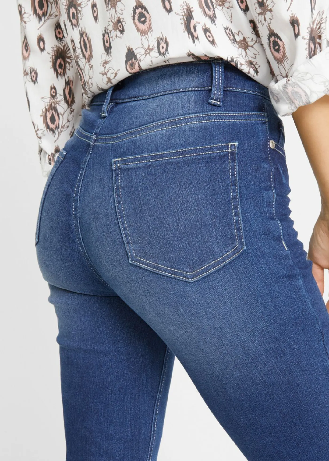 Hot Vaqueros elásticos con talle medio y corte slim Mujer Tallas Pequeñas|Vaqueros