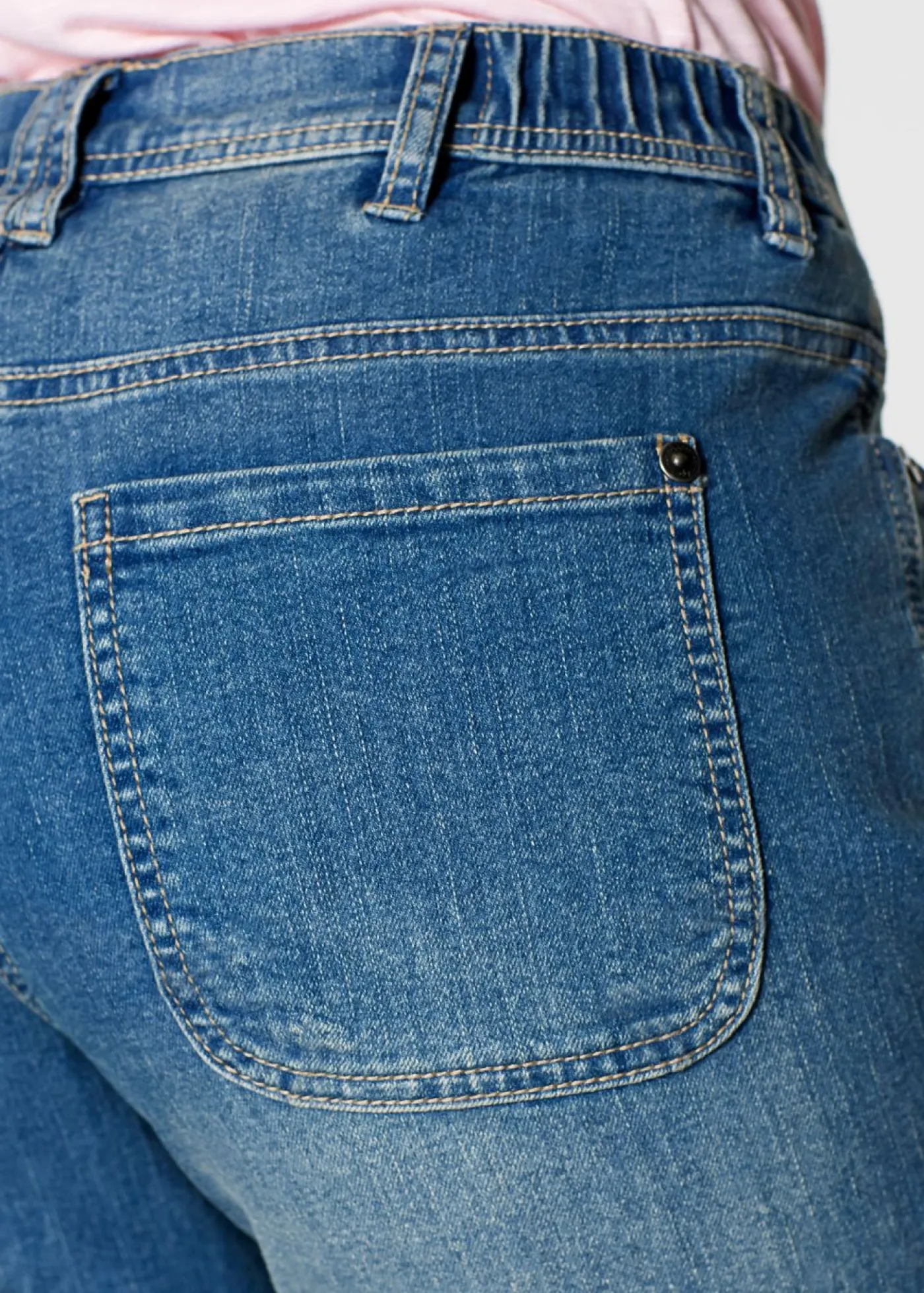 Online Vaqueros elásticos de talle medio y corte cargo Mujer Vaqueros