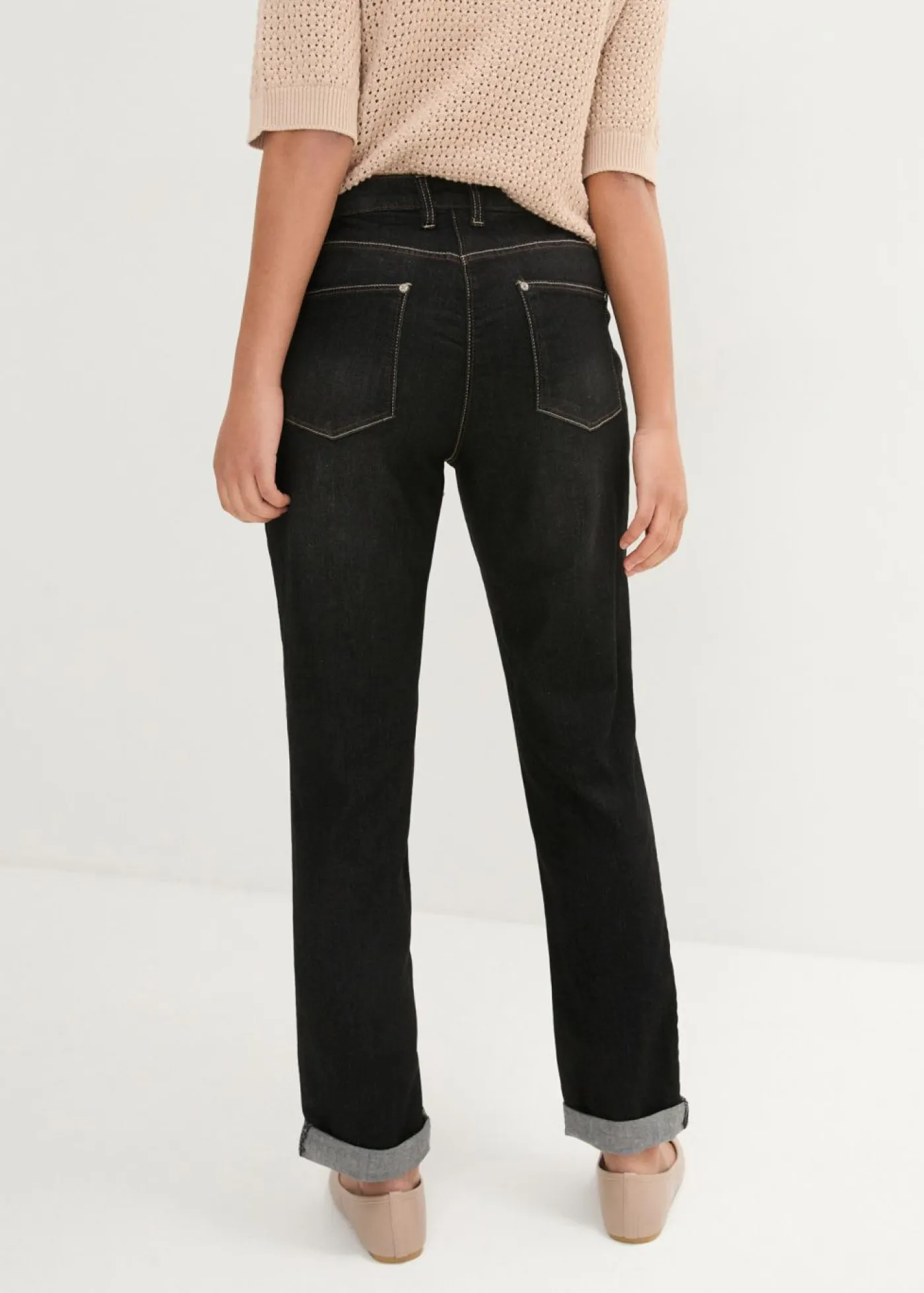 Discount Vaqueros elásticos tipo boyfriend, mid waist Mujer Vaqueros