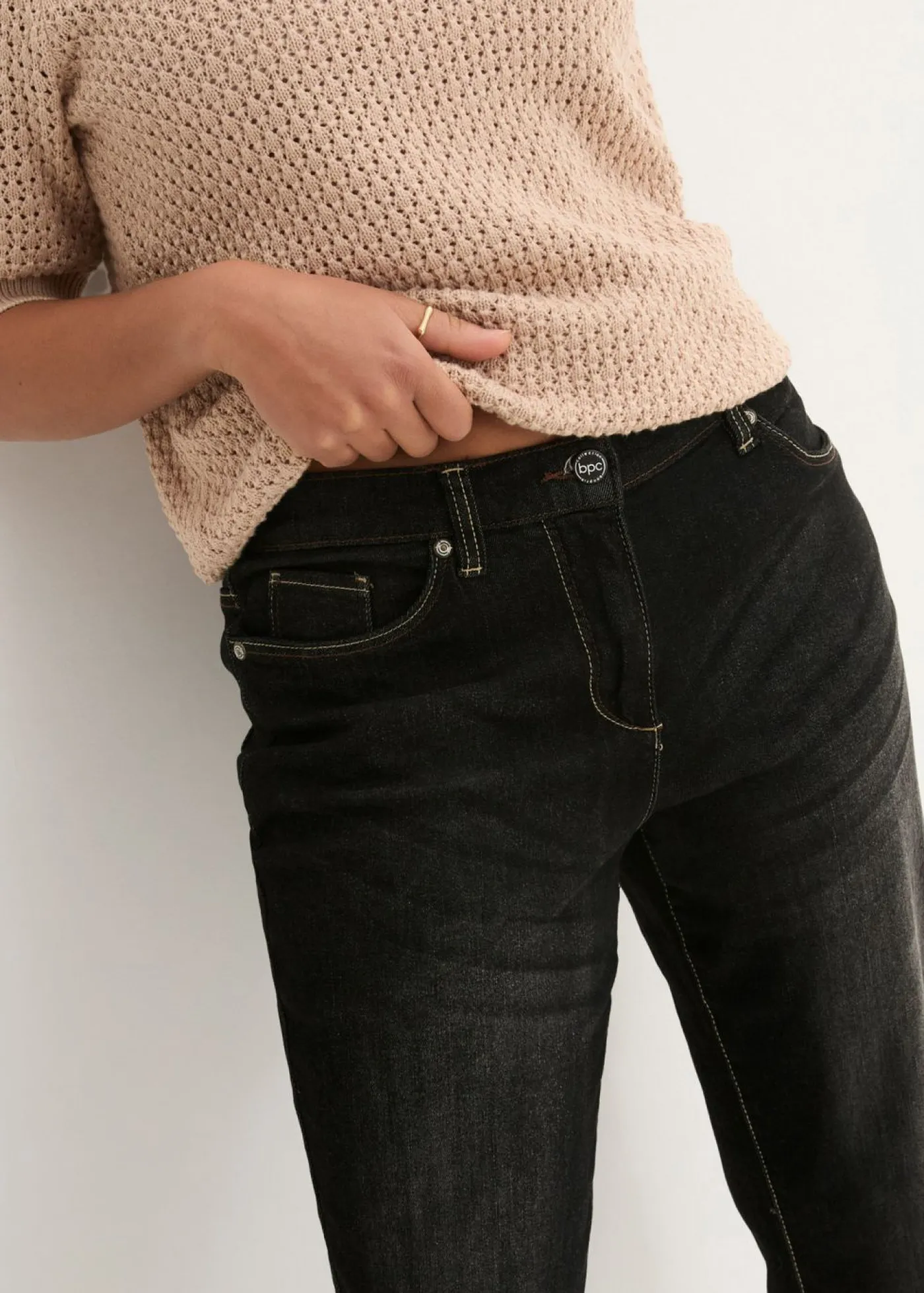Discount Vaqueros elásticos tipo boyfriend, mid waist Mujer Vaqueros