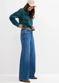 Clearance Vaqueros holgados con talle medio y corte recto Mujer Vaqueros