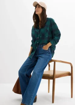 Clearance Vaqueros holgados con talle medio y corte recto Mujer Vaqueros