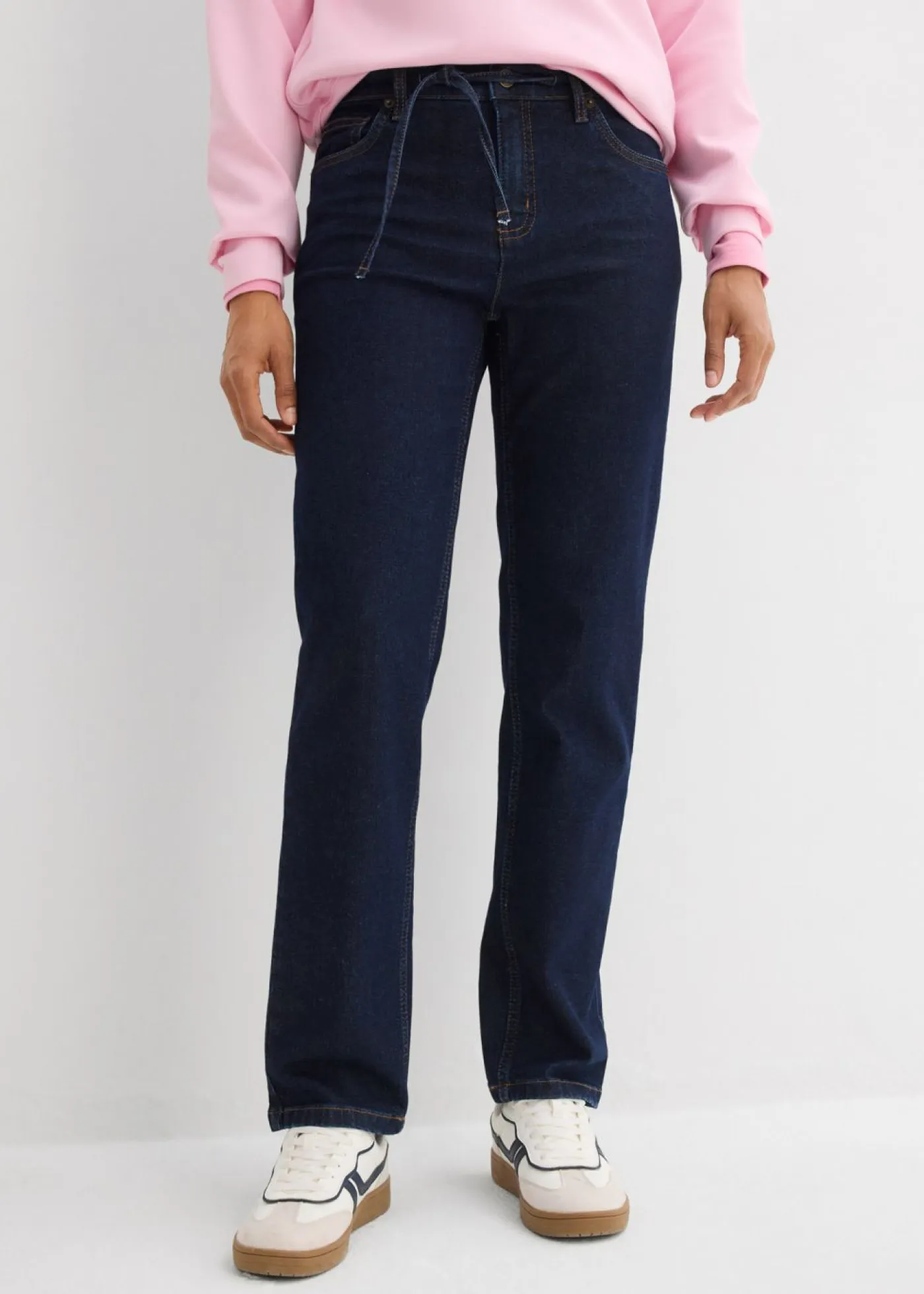 Outlet Vaqueros holgados con talle medio y corte recto Mujer Vaqueros|Tallas Pequeñas