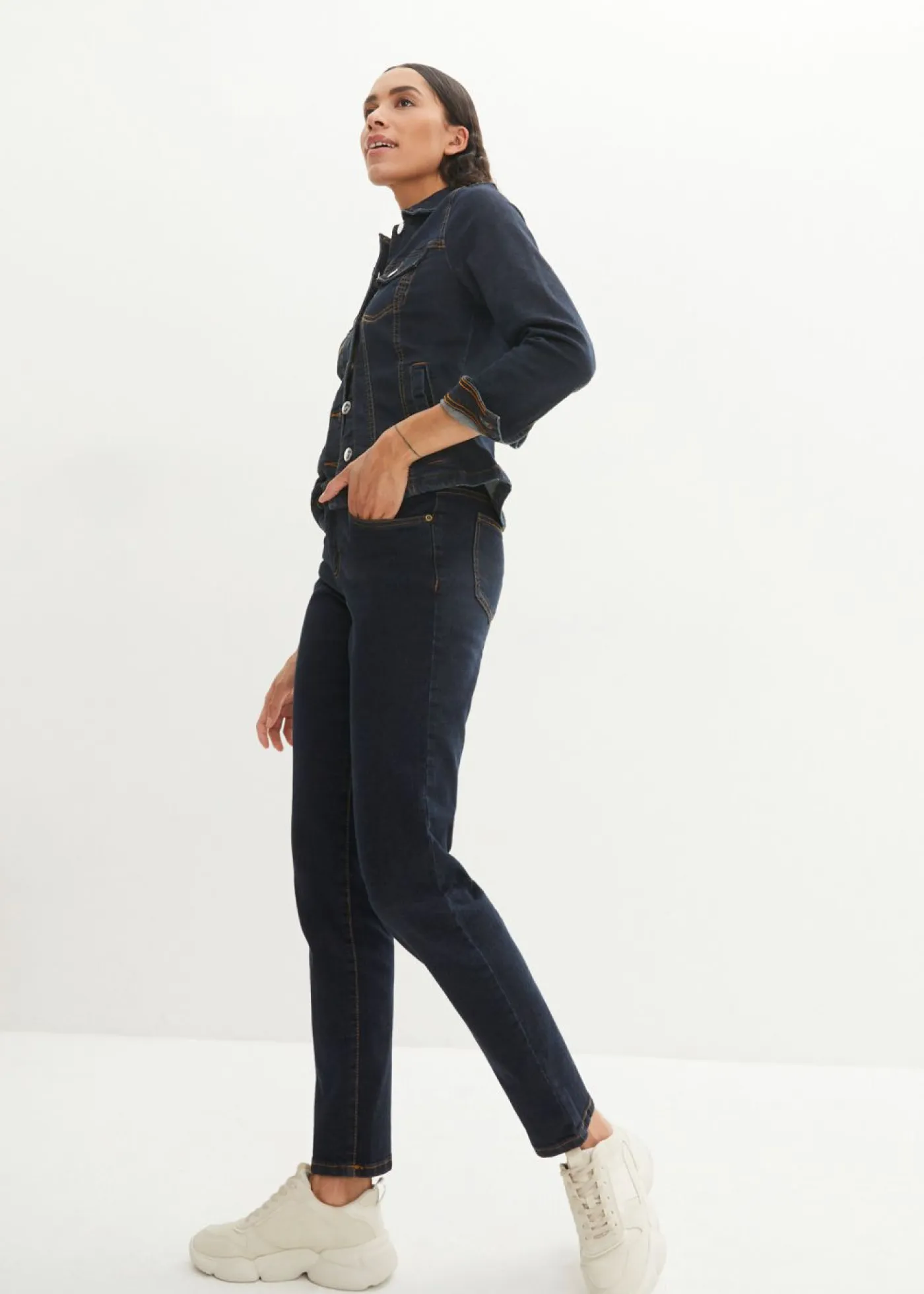 Sale Vaqueros largos con corte mom y talle medio Mujer Vaqueros