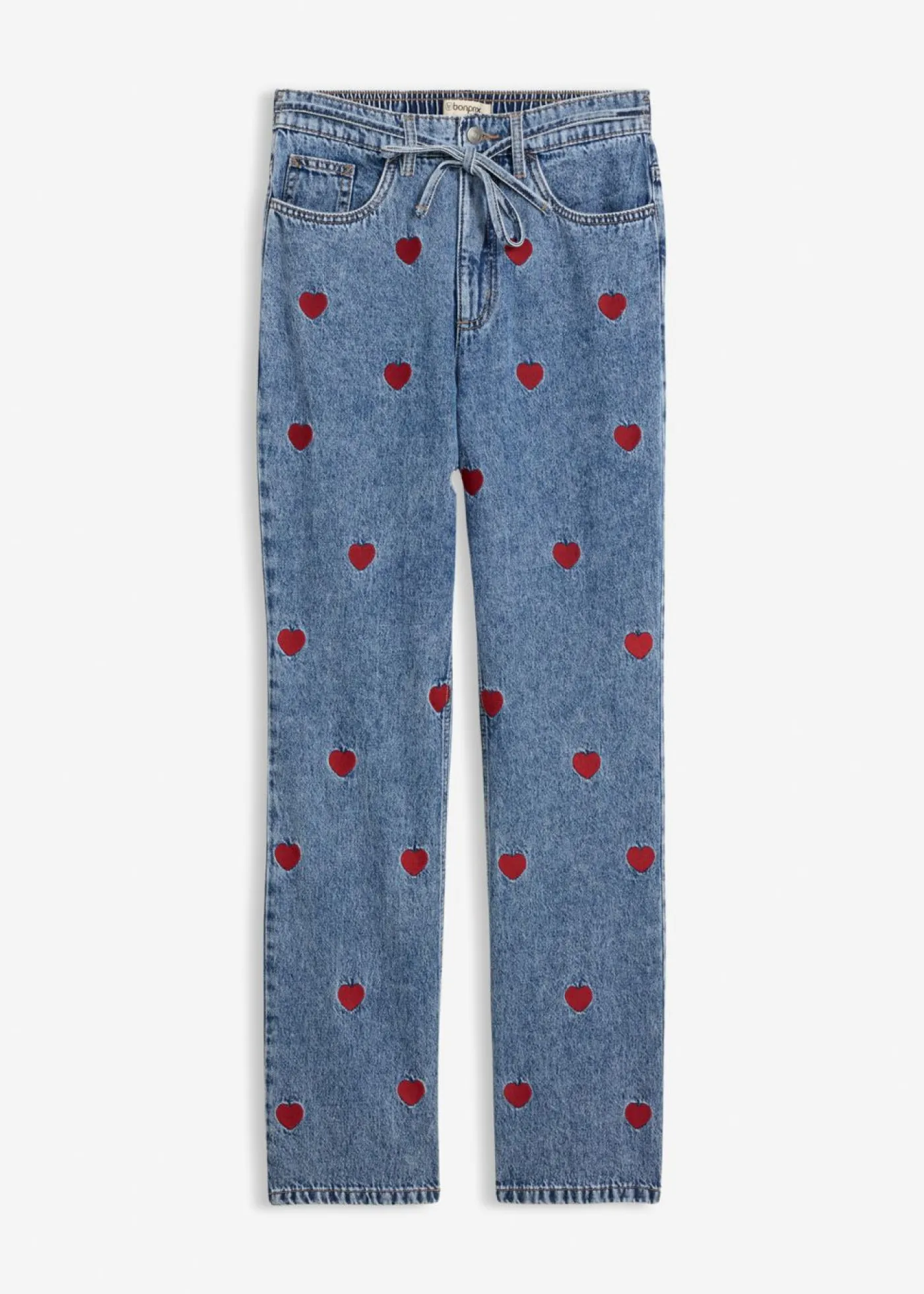 Online Vaqueros loose, straight, high waist, de algodón Mujer Vaqueros