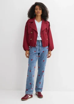 Online Vaqueros loose, straight, high waist, de algodón Mujer Vaqueros