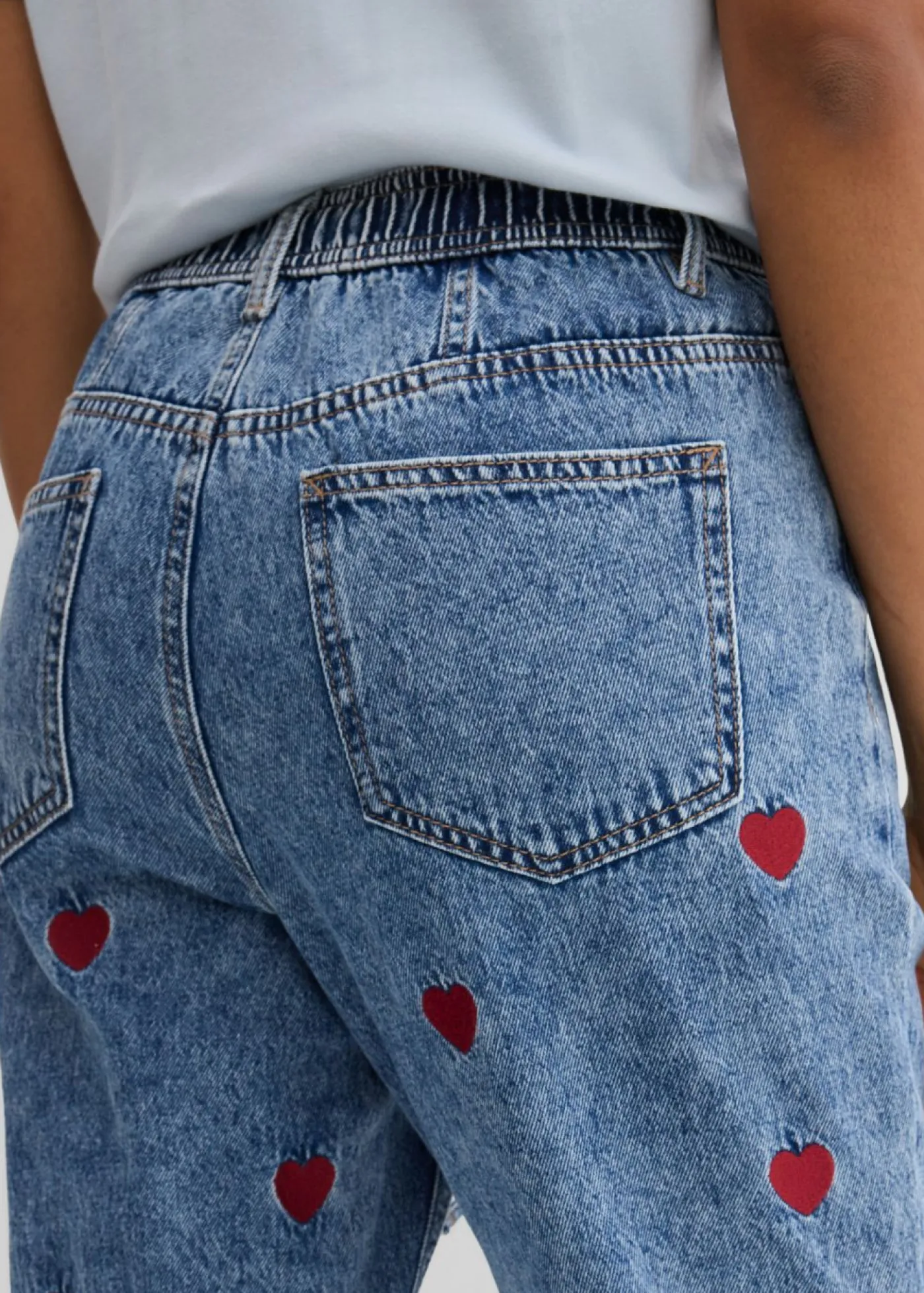 Online Vaqueros loose, straight, high waist, de algodón Mujer Vaqueros