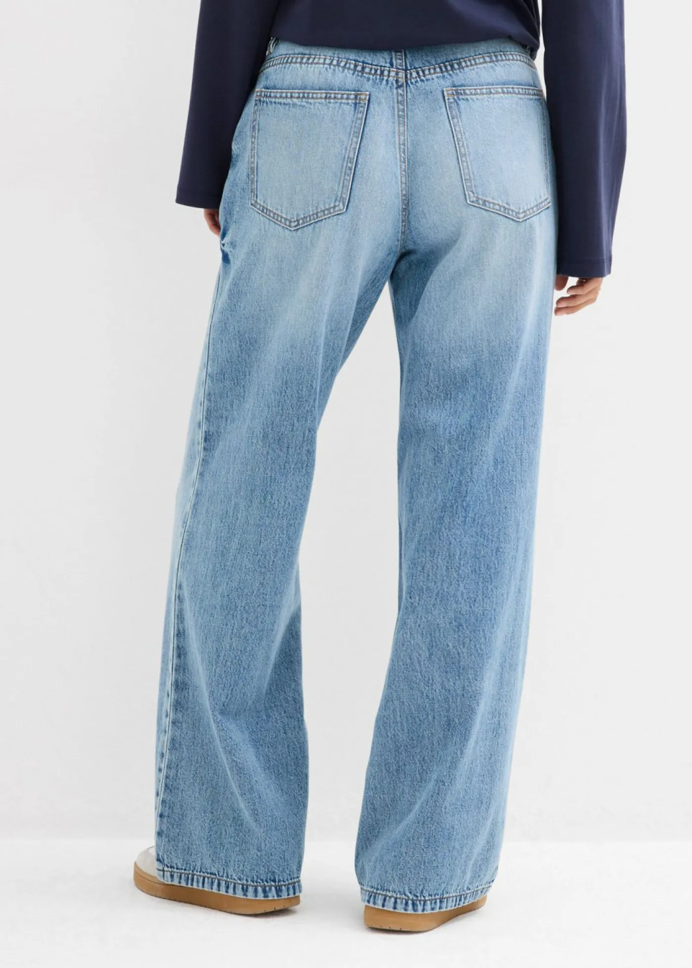Discount Vaqueros low stretch con perneras anchas y tiro medio Mujer Vaqueros|Tallas Pequeñas