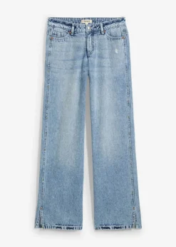 Online Vaqueros low stretch con corte holgado, talle medio y diseño recto Mujer Vaqueros
