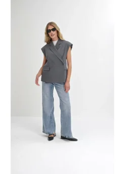 Online Vaqueros low stretch con corte holgado, talle medio y diseño recto Mujer Vaqueros