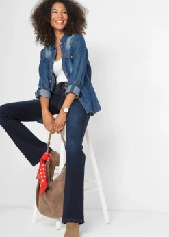 New Vaqueros moldeadores con corte bootcut y talle alto Mujer Tallas Pequeñas