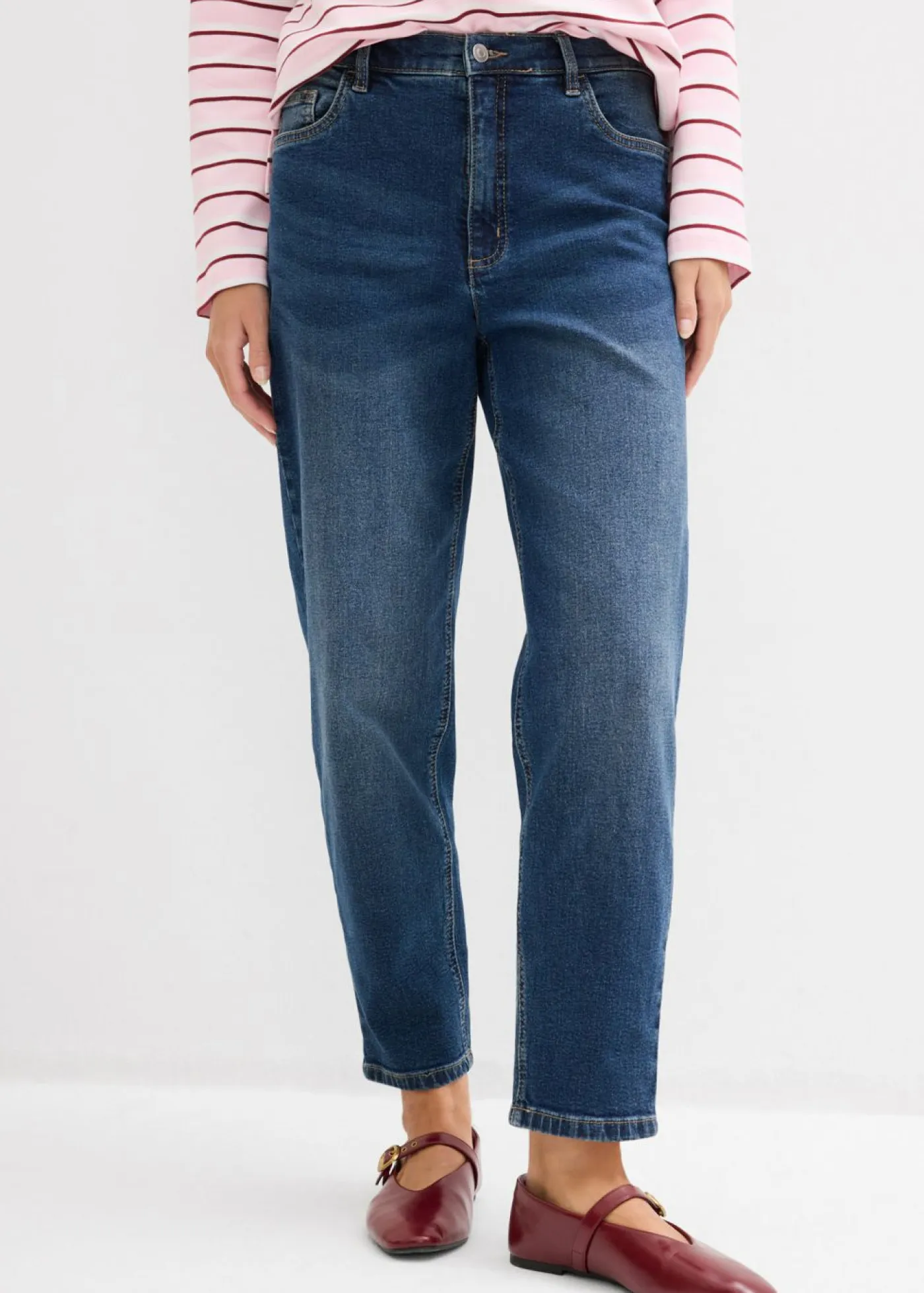Online Vaqueros mom, high waist, cropped Mujer Tallas Pequeñas