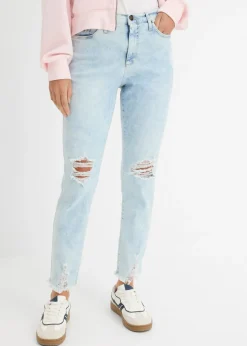 Online Vaqueros mom, high waist, con efecto roto Mujer Vaqueros