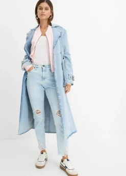 Online Vaqueros mom, high waist, con efecto roto Mujer Vaqueros