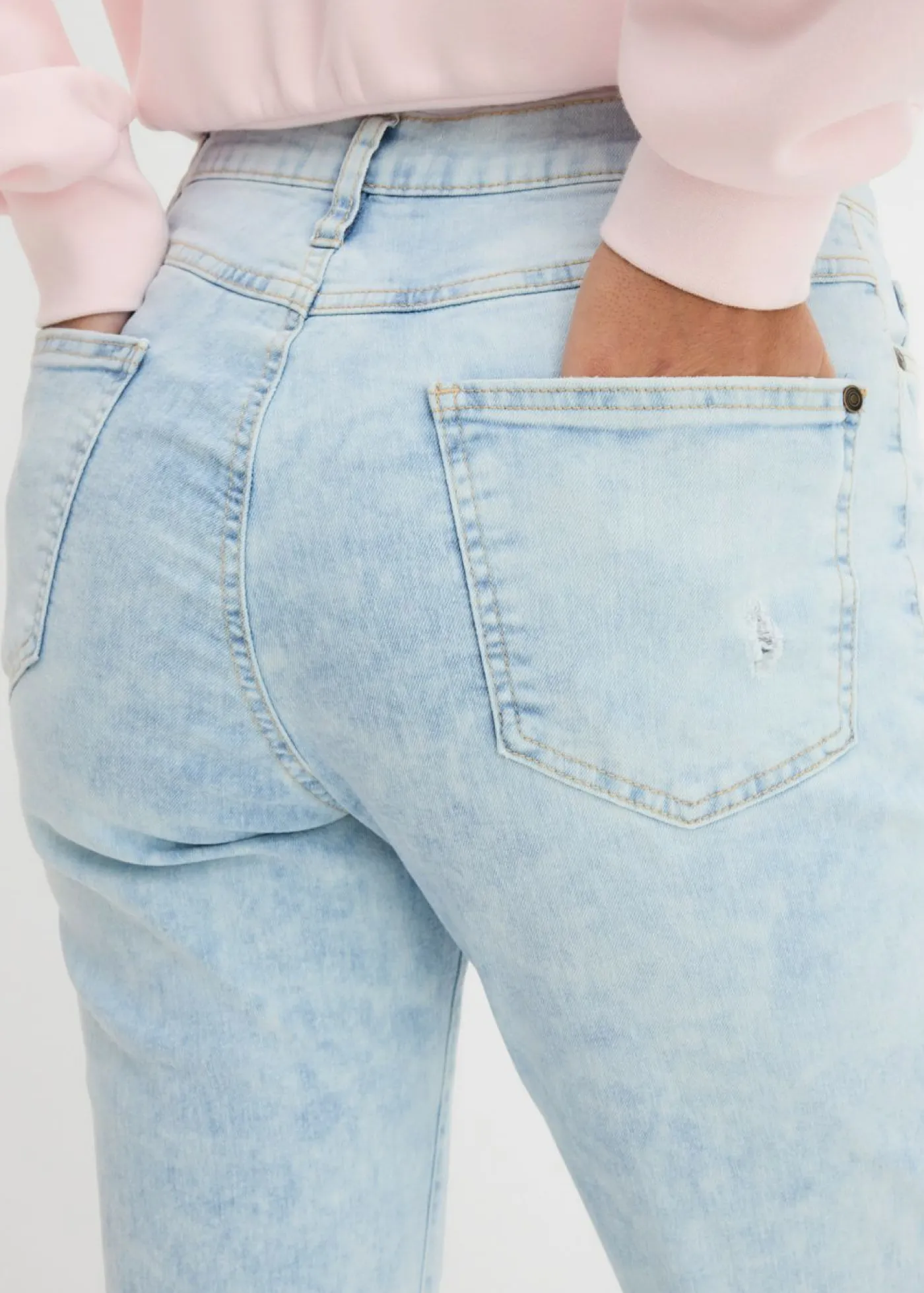 Online Vaqueros mom, high waist, con efecto roto Mujer Vaqueros