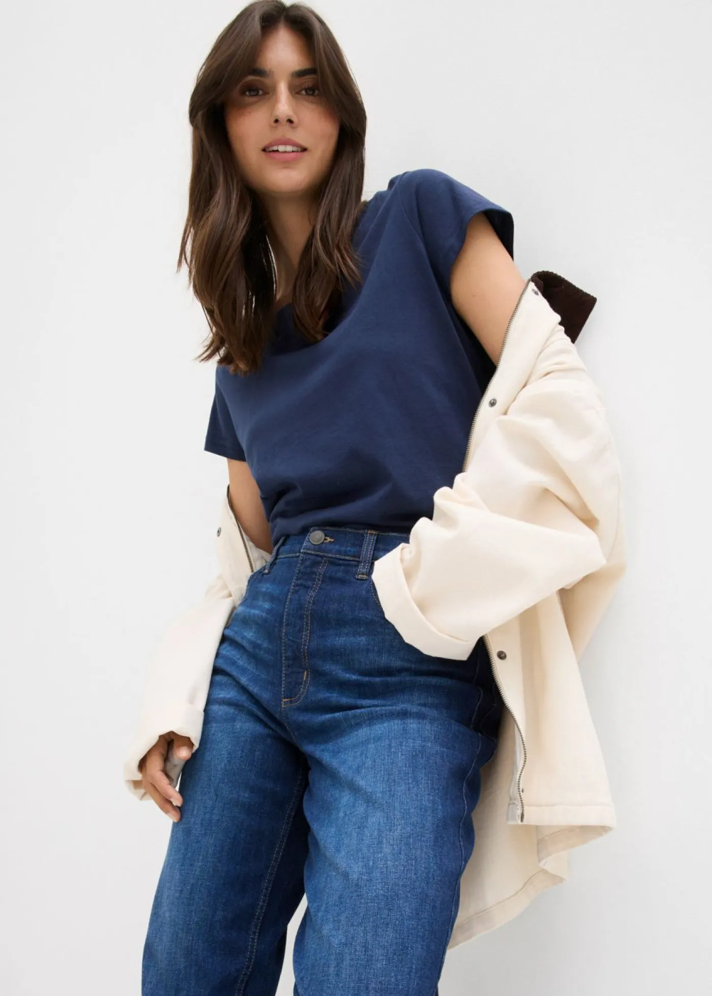 Vaqueros mom, high waist, cropped Mujer Vaqueros
